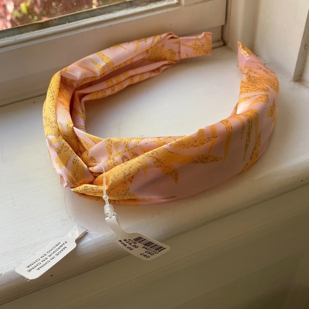 NWT Anthropologie Pink Palm Twist Headband